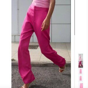 NWT ZARA SATIN EFFECT STRAIGHT LEG PANTS